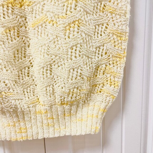 Vintage Handmade Popcorn Sweater Vest - Cream - Picture 5 of 14